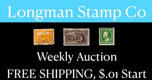 Longman Stamp Co FREE SHIPPING, $.01 Start