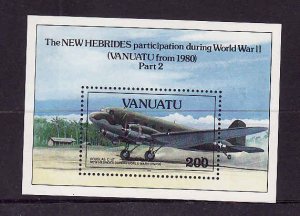 Vanuatu-Sc#594- id7-unused NH sheet-Planes-WWII-Military Aircraft-1993-