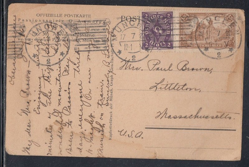 Germany - July 17, 1933 Munich Laster Supper Post Vard