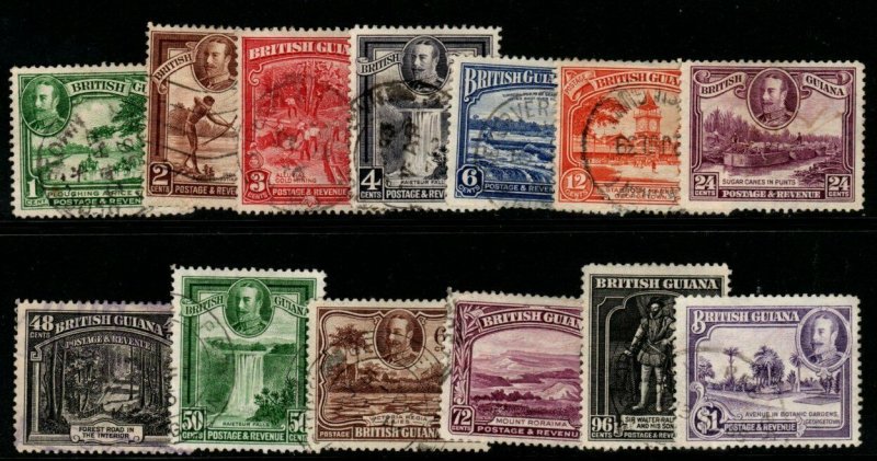 BRITISH GUIANA SG288/300 1934-51 DEFINITIVE SET FINE USED 
