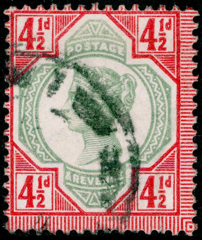 SG206, 4½d green & carmine, good USED. Cat £45.