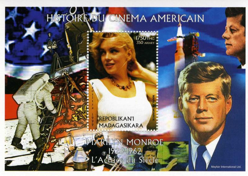 Malagasy 1999 MARILYN MONROE & JF.Kennedy s/s Perforated Mint (NH)