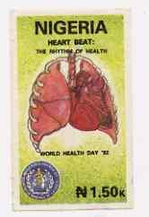 Nigeria 1992 World Health Day (Heart) imperf stamp-sized ...