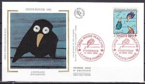 France, Scott cat. B648. Cartoon Birds, Red Cross issue. First day cover. ^