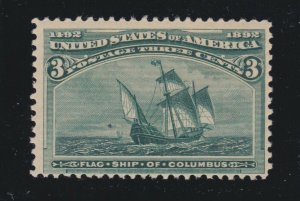 US 232 3c Columbian Exposition Mint F-VF OG NH SCV $97.50