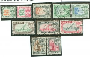 Zanzibar #264-266/268-274 Used Single (Flora) (Maps)