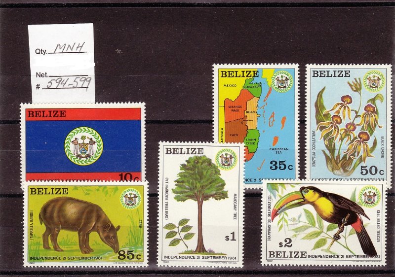 BELIZE SC# 594-599 MNH