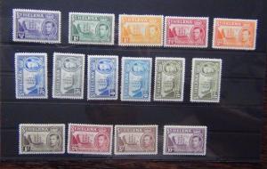 St Helena 1938 - 44 set complete to 10s MM 