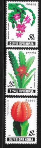 Korea 1990 Plants Cacti Flowers Sc 2904-2906 MNH A1349