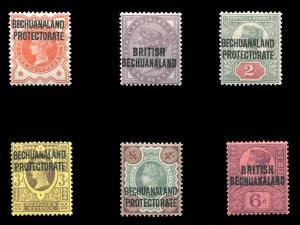 Bechuanaland Protectorate #69-74 Cat$83.75, 1897 1/2p-6p, set of six, lightly...