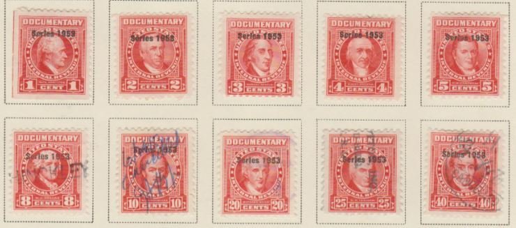 U.S. Scott #R620//R636 Revenue Stamps - Used Set