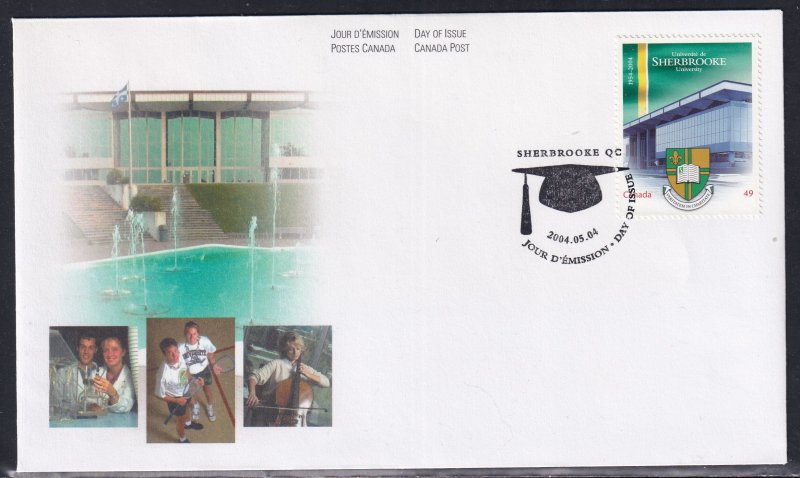 Canada 2004 Sc 2033 Sherbrooke University Canada Post Official Stamp FDC