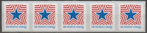 5832, 3K-Strip of 5 W/BK#0710 Center. Radiant Star MNH,  (Presorted Standard)