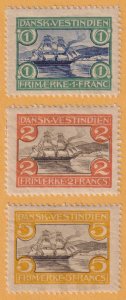 DANISH WEST INDIES 37 - 39  MINT HINGED OG * SET OF THREE