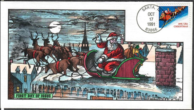 US Collins FDC SC#2585 Santa's Sleigh