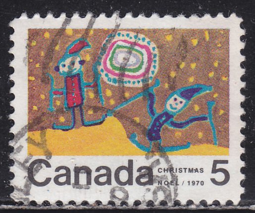 Canada 522iii Children Skiing 5¢ 1970 ERROR