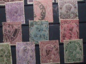 INDIA-1911  111 YEARS OLD STAMPS-LARGE COLLECTION OF KING GEORGE V VERY FINE