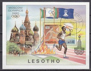 Lesotho, Scott cat. 296. Moscow Olympics s/sheet. Canceled.