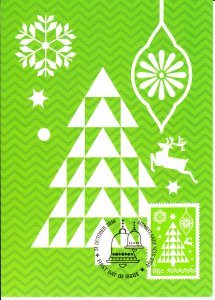 Australia 2014 Maxicard 65c Tree, ornament, reindeer, snowflake - Christmas