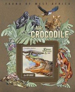 SIERRA LEONE - 2015 - Nile Crocodiles - Perf Souv Sheet - Mint Never Hinged