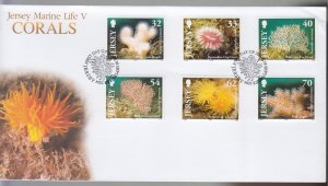 Jersey 2004 Corals Set of 6 on FDC