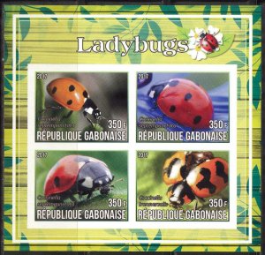 Gabon Gabonaise 2017 Insects Ladybugs I Sheet Imperf. MNH Cinderella