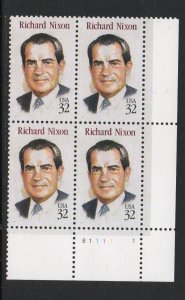 ALLY'S STAMPS US Plate Block Scott #2955 32c Richard Nixon [4] MNH [STK]