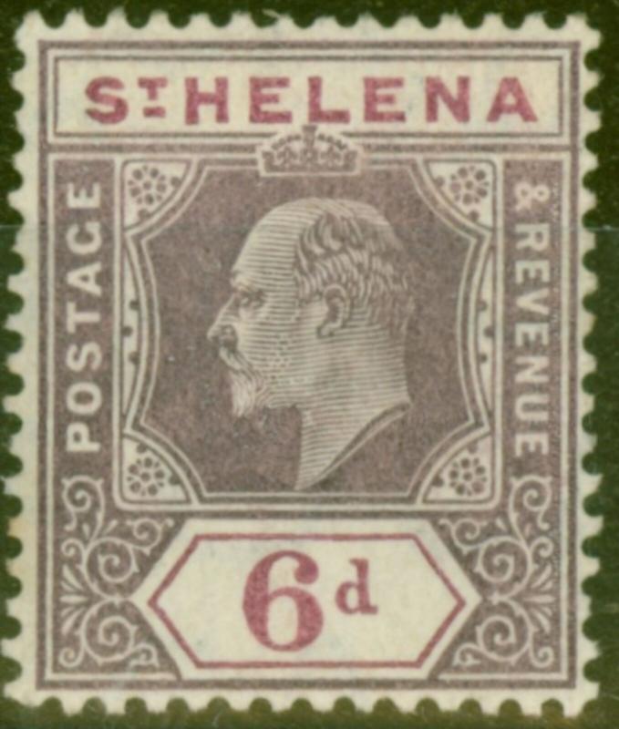 St Helena 1908 6d Dull & Dp Purple SG67 Fine Very Lightly Mtd Mint 