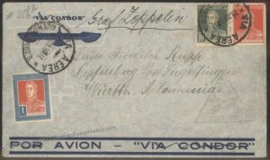 Argentina 1934 Graf Zeppelin South America 3th SAF Mi375A Flown Cover 111176