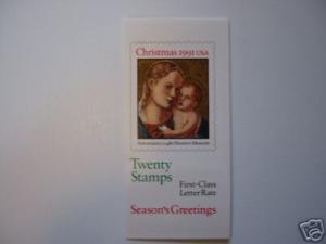 US Scott # 2578 BK193  Booklet Christmas Madonna