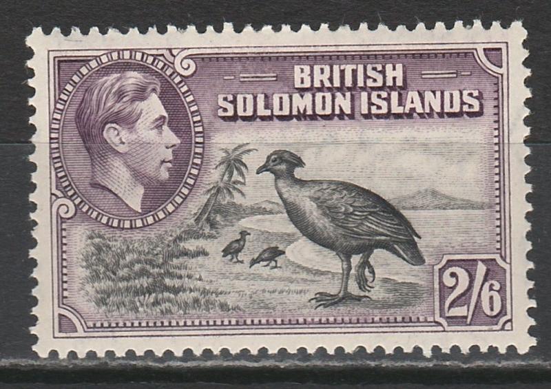 BRITISH SOLOMON ISLANDS 1939 KGVI BIRD 2/6 