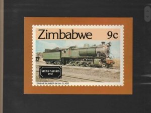 Zimbabwe post cards, 9c Steam Safaris Train (1985) postcards