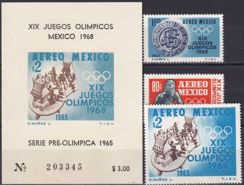 Mexico #C309-11, C311a  MNH CV $5.95  (Z3871)