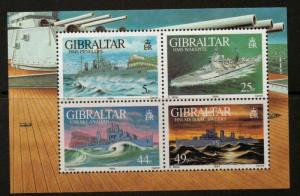 GIBRALTAR SGMS724 1994 SECOND WORLD WAR WARSHIPS MNH 