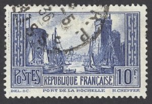 France Sc# 251A Used (Die II) 1929-1933 10fr Port of La Rochelle