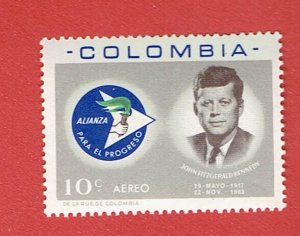 COLOMBIA SCOTT#C455 1963 10c JOHN F. KENNEDY - MNH