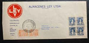 1946 Barranquilla Colombia Ley Warehouses Advertising Cover To Medellin