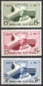 Morocco 1958 Inauguration of the UNESCO Palace Set of 3 MNH