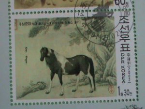 KOREA STAMP: 2002- COLORFUL LOVELY HORSES FAMOUS PAINTING - CTO- NH S/S SHEET-