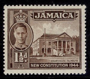 JAMAICA GVI SG134a, 1½d sepia, M MINT. Cat £18. PERF 12½ X 13