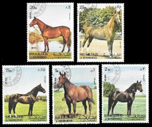 Sharjah Mi 1006-1010 * Horses * CTO * 1972