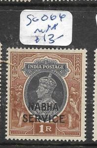 INDIA  NABHA   (PP2905B)  KGVI  1R OFFICIAL     SG O66     MNH