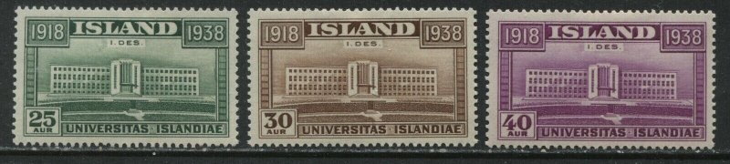 Iceland 1938 25 to 40 aur mint o.g. hinged