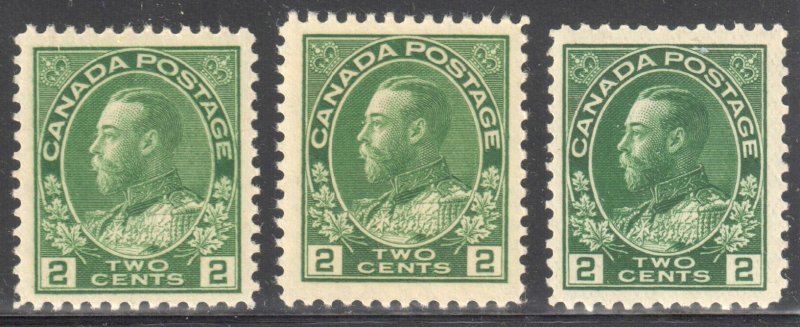 Canada Mint VF NH #107a, e, i Admiral C$300.00