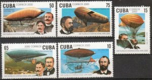 CUBA Sc# 4079-4083  WIPA - BLIMPS Dirigibles AIRSHIPS Cpl set of 5 2000  MNH