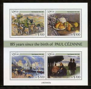 LIBERIA 2023 185th BIRTH ANNIVERSARY OF PAUL CEZANNE PAINTINGS SHEET MINT NH