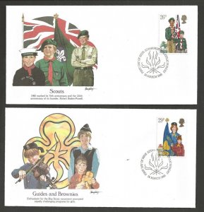 1982 Boy Scouts Great Britain 75th anniv FDC Youth Brigade Fleetwood