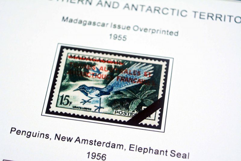 COLOR PRINTED TAAF: FRENCH ANTARCTICA 1955-2010 STAMP ALBUM PAGES (104 il.pages)