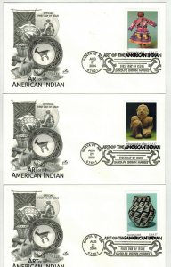 ART OF THE AMERICAN INDIAN SET OF 10 Artcraft FDCs Santa Fe New Mexico Pictorial