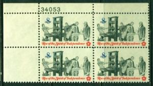 US Stamp #1476 MNH - Printing - Plate Block of 4